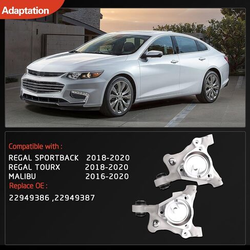 Rear Left & Right Suspension Spindle Steering Knuckle Compatible with 2016-2020 Malibu & 2018-2020 Regal Sportback & 2018-2020 Regal TourX 1.5L 2.0L 3.6L engine, Replace# 22949386 22949387 in Saudi Arabia