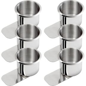 Leyndo 10 Pieces Jumbo Slide Under Stainless Steel Cup Holder Poker Table Cup Holders Slide in Cup Holders for Casino Poker Table, Work Desk and Boats, RV Cars Trucks in Kuwait