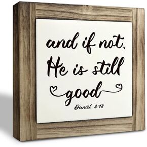 Christian Sign, Box Wood Plaques Desk Décor, Scripture Table Art Sign, Religious Artwork, Home Decor for Living Room Kitchen Bedroom, For God So Loved the World that He Gave - John 3:16 in Kuwait