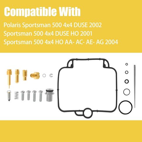 طقم إعادة بناء المكربن ​​متوافق مع Sportsman 500 4x4 DUSE HO 2001 Sportsman 500 4x4 HO AA- AC- AE- AG 2004 Polaris Sportsman 500 4x4 DUSE 2002 استبدال 26-1012 in Kuwait