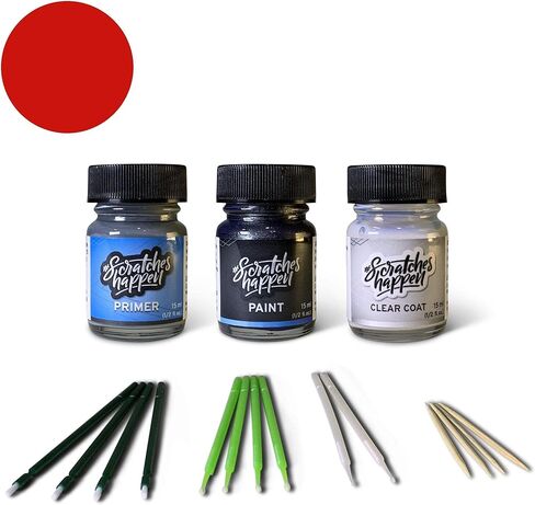 مجموعة طلاء ScratchesHappen Exact-Match Touch Up - لؤلؤة حمراء داكنة (EL/WEL/PEL) لسيارة جيب - المفضلة (طلاء + طبقة شفافة + برايمر) in Saudi Arabia