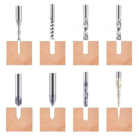SpeTool CNC Router Bits Carving Set for Wood Profile V Groove Engraving Solid Carbide 1/4 Inch Shank in Kuwait
