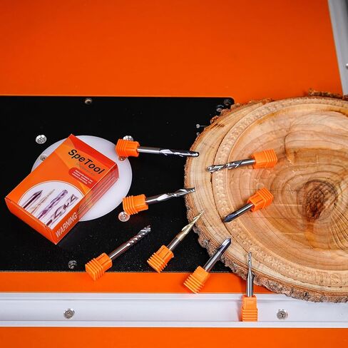 SpeTool CNC Router Bits Carving Set for Wood Profile V Groove Engraving Solid Carbide 1/4 Inch Shank in Kuwait