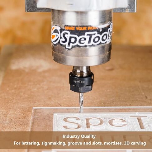 SpeTool CNC Router Bits Carving Set for Wood Profile V Groove Engraving Solid Carbide 1/4 Inch Shank in Kuwait