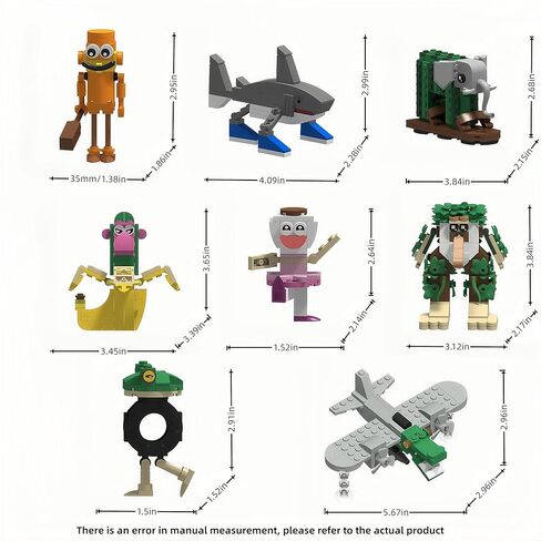 8 Pcs Italian Brainrot Action Building Blocks Set，Tralalero Tralala Collectible Figurines.Viral Desk Decor Gift，for Kids Boys, Girls and Adults in Saudi Arabia