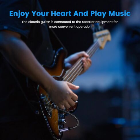 MOSWAG 6.35mm to 6.35mm Stereo Audio Cable 33ft, Straight 1/4" TRS Audio Guitar Male Jack Instrument Lead with Nylon Braided for Electric Guitar, Bass, Amplifier, Mixer, Keyboard, Speaker in Kuwait