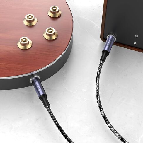 MOSWAG 6.35mm to 6.35mm Stereo Audio Cable 33ft, Straight 1/4" TRS Audio Guitar Male Jack Instrument Lead with Nylon Braided for Electric Guitar, Bass, Amplifier, Mixer, Keyboard, Speaker in Kuwait