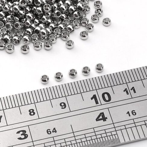 304 الفولاذ المقاوم للصدأ الخرز المستديرة 3.0 مللي متر 400 قطعة خزر عازل للمجوهرات لتقوم بها بنفسك صنع وإصلاح in Kuwait
