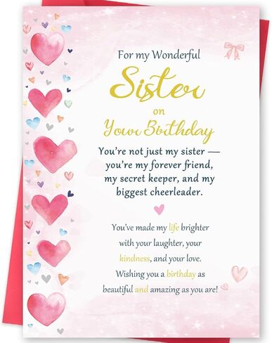 Sister Birthday Card, Funny Birthday Card Gifts for Sister, Happy Birthday to A Cute Women Girl in Saudi Arabia