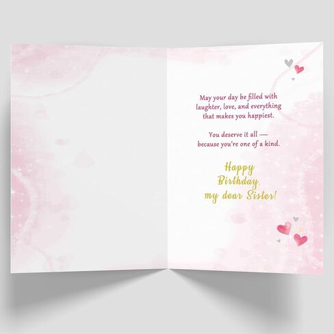 Sister Birthday Card, Funny Birthday Card Gifts for Sister, Happy Birthday to A Cute Women Girl in Saudi Arabia