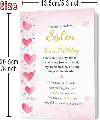 Sister Birthday Card, Funny Birthday Card Gifts for Sister, Happy Birthday to A Cute Women Girl in Saudi Arabia