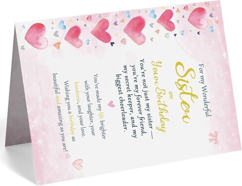 Sister Birthday Card, Funny Birthday Card Gifts for Sister, Happy Birthday to A Cute Women Girl in Saudi Arabia