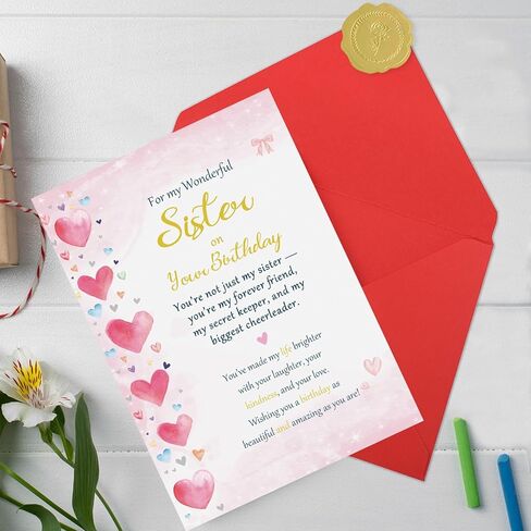 Sister Birthday Card, Funny Birthday Card Gifts for Sister, Happy Birthday to A Cute Women Girl in Saudi Arabia