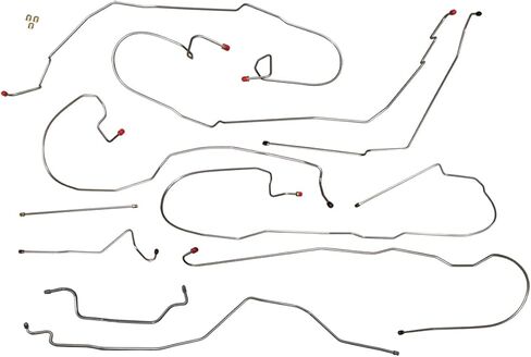 Inline Tube Compatible with 1999-02 Chevrolet GMC Truck 4WD 1/2-Ton Std. Cab Short Or Long bed Brake Line Kit 13pc, Stainless in Saudi Arabia