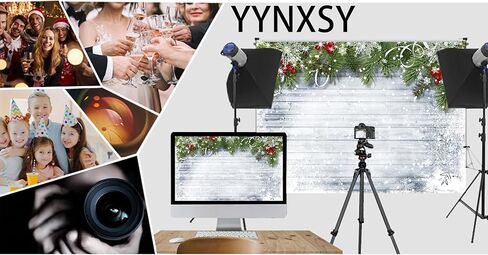 YYNXSY 8X6FT Christmas Theme Background Photography Background Holiday Wood Plank Snowflake Background Wooden Floor Christmas eve Background Home Room Decoration Background Christmas Eve YY-3504 in Saudi Arabia