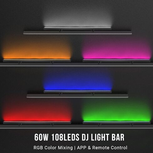 شريط أضواء المسرح LED - 4 عبوات 72 مصباح LED عاكس للضوء RGB المرحلة IP66 مقاوم للماء مع وظيفة المطاردة عن طريق التطبيق والتحكم عن بعد DJ Light Bar للإضاءة الخارجية للمسرح والكنيسة والزفاف in Kuwait