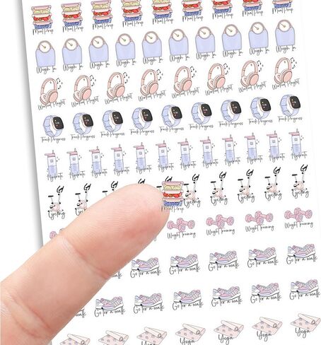 Workout Stickers Set - 576 Removable Waterproof Fitness Planner Stickers for Exercise Tracking, Motivation, and Goal Setting in Saudi Arabia