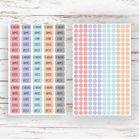 Workout Stickers Set - 576 Removable Waterproof Fitness Planner Stickers for Exercise Tracking, Motivation, and Goal Setting in Saudi Arabia