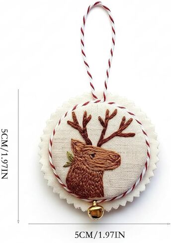 Embroidery Christmas Ornament Kits, with DIY Material Package, DIY Needlepoint Starter Set with Easy Instructions for Adults Beginners-12PCS in Saudi Arabia