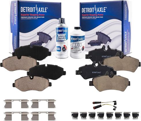 محور ديترويت - وسادات الفرامل لسيارة 2010-2018 Mercedes-Benz Sprinter 2500، 2007-2014 2016 Freightliner Sprinter 2500، 2007-2009 Dodge Sprinter 2500، استبدال وسادات الفرامل الأمامية والخلفية من السيراميك in Saudi Arabia