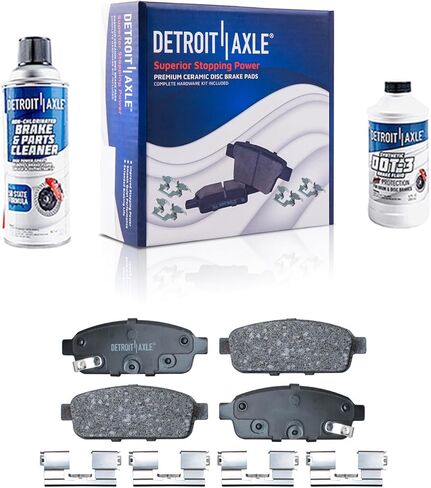 Detroit Axle - Rear Brake Pads for Chevy Cruze Limited Orlando Sonic Trax Volt Buick Cascada Encore Verano Cadillac ELR Ceramic Brake Pads w/Hardware Replacement in Saudi Arabia