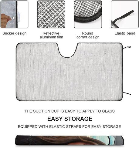 Trump Family Car Sun Shade, Black, 55x30in, Universal Fit, Car Compatible in Saudi Arabia