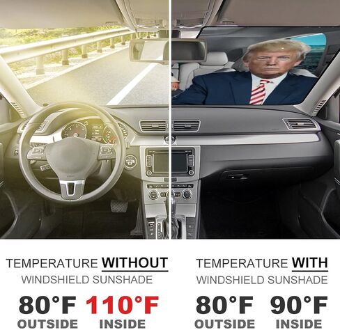 Trump Family Car Sun Shade, Black, 55x30in, Universal Fit, Car Compatible in Saudi Arabia