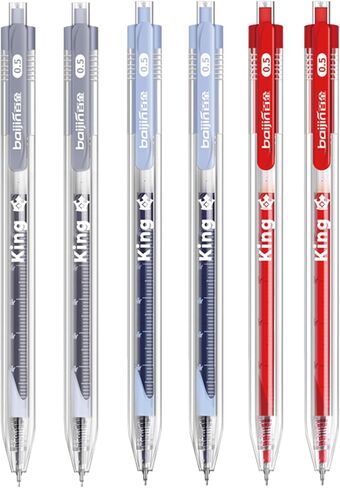 6 Pcs Retractable Pens Large Capacity Gel Ink Pens 0.5mm Smooth Writing Pen for Girls Boys Women Men Office School Supplies (Red+Black+Blue) in Saudi Arabia
