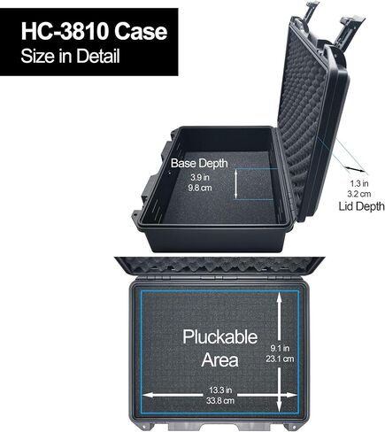 Lykus HC-2510 Waterproof Hard Case with Foam, Interior Size 9.8x7.5x3.7 inch, Suitable for Osmo Pocket/Action/Mobile, GoPro, Coins, Small Electronics and More in Saudi Arabia