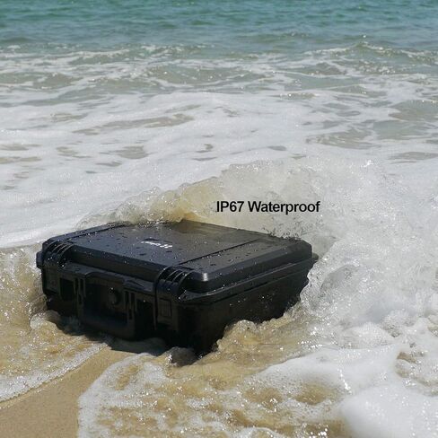 Lykus HC-2510 Waterproof Hard Case with Foam, Interior Size 9.8x7.5x3.7 inch, Suitable for Osmo Pocket/Action/Mobile, GoPro, Coins, Small Electronics and More in Saudi Arabia