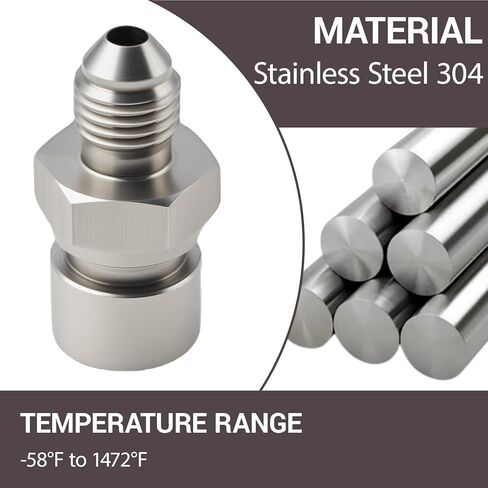 4AN ذكر إلى M10x1.0 موصل مضيئة مقلوب متري، تركيب محول خط الفرامل من الفولاذ المقاوم للصدأ، قطعة واحدة (4AN إلى M10x1.0، 1) in Kuwait