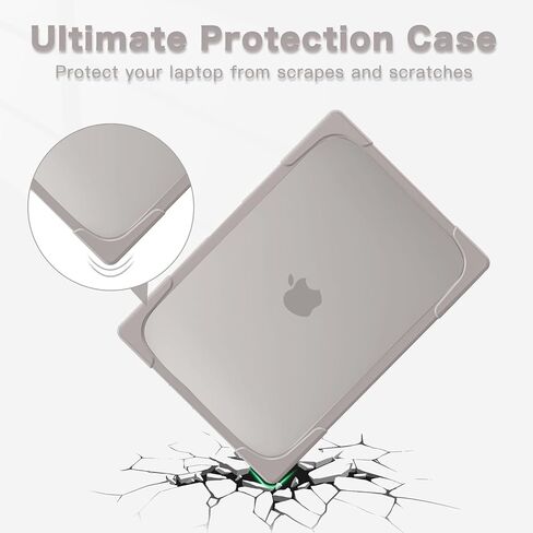 حافظة MOSISO متوافقة مع جهاز MacBook Air 15 بوصة إصدار 2025 2024 2023 M4 A3241 M3 A3114 M2 A2941 مع معرف اللمس، غطاء حماية من البلاستيك الصلب عالي التحمل مع مسند قابل للطي وغطاء لوحة مفاتيح، كاكي in Kuwait