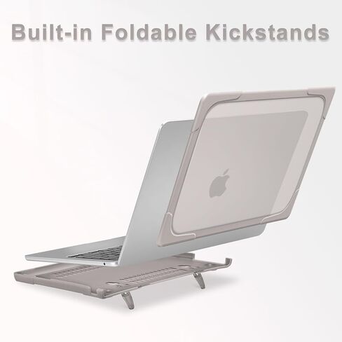 حافظة MOSISO متوافقة مع جهاز MacBook Air 15 بوصة إصدار 2025 2024 2023 M4 A3241 M3 A3114 M2 A2941 مع معرف اللمس، غطاء حماية من البلاستيك الصلب عالي التحمل مع مسند قابل للطي وغطاء لوحة مفاتيح، كاكي in Kuwait