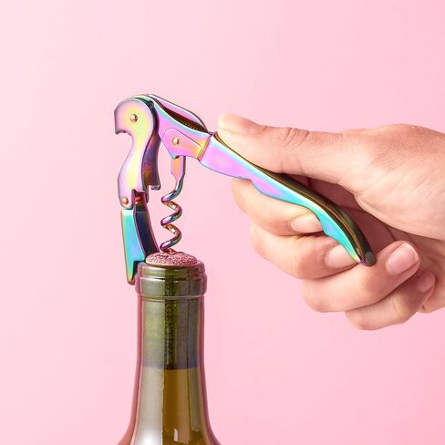 Blush Winged Corkscrew, Iridescent Bottle Opener, Cork Remover, Rainbow Wine Gift Accessory, Mirage, Set of 1 in Saudi Arabia