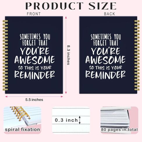 BRRNYOI Inspirational Office Notebook Journal 5.5x8.3, Appreciation Gifts for Coworkers Boss Leader Manager, Sometimes You Forget You're Awesome Hardcover Spiral Notebooks for Note Taking in Saudi Arabia