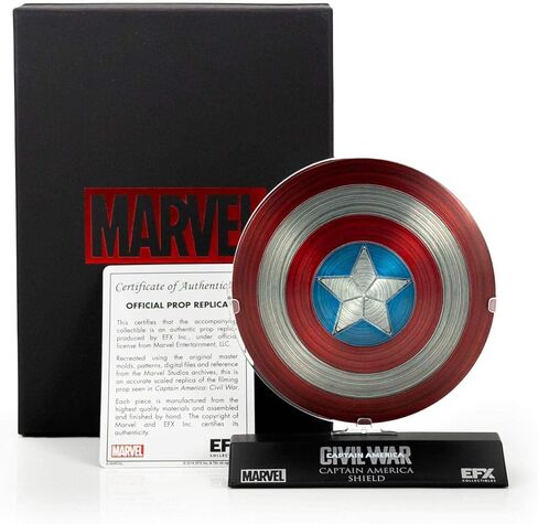 Marvel Civil War Collectibles Captain America Die Cast Shield Replica, 1:6 Scale Replica (4 inches) in Saudi Arabia