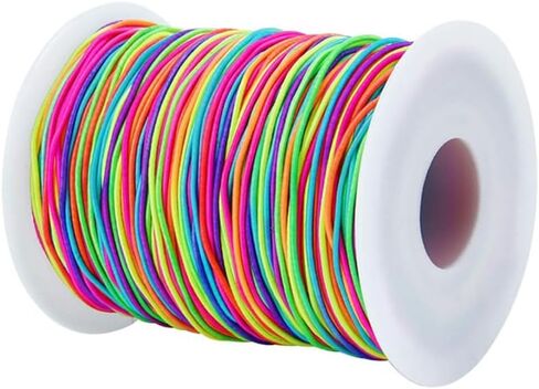 1pc Rainbow Elastic Beading Cord - 50m/164ft Stretchy Bracelet String for Jewelry Making,Beading, and Crafts in Saudi Arabia