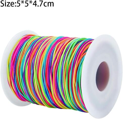 1pc Rainbow Elastic Beading Cord - 50m/164ft Stretchy Bracelet String for Jewelry Making,Beading, and Crafts in Saudi Arabia