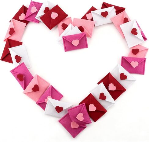 Frienda 48 Pcs Valentine's Day Mini Felt Envelopes 2.52 x 1.57 In for Mini Love Notes Heart Love Envelopes for Valentine Party Decoration Favor Table Scatter Exchange Gifts Wedding Shower DIY Crafts in Saudi Arabia