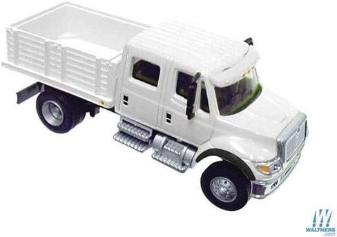 INTERNATIONAL(R) 7600 2-AXLE CREW CAB TRUCK WITH SOLID STAKE BED - ASSEMBLED -- WHITE WITH RAILROAD MAINTENANCE-OF-WAY LOGO DECALS in Saudi Arabia