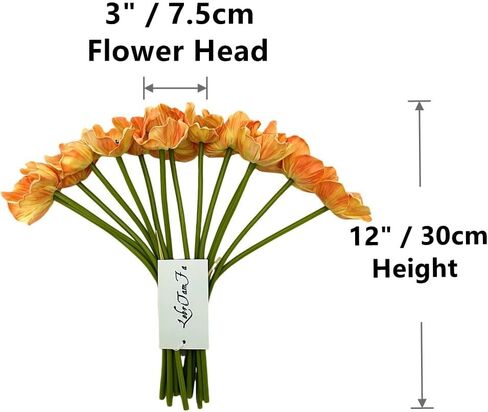 14 قطعة من باقة شقائق النعمان ذات الملمس الحقيقي لديكور الزهور الاصطناعية، مزهرية مركزية لطاولة المطبخ، ومزهرية منزلية، وحفلات زفاف، وزهور خلفية على شكل قوس (أبيض) in Kuwait
