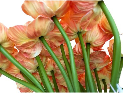 14 قطعة من باقة شقائق النعمان ذات الملمس الحقيقي لديكور الزهور الاصطناعية، مزهرية مركزية لطاولة المطبخ، ومزهرية منزلية، وحفلات زفاف، وزهور خلفية على شكل قوس (أبيض) in Kuwait