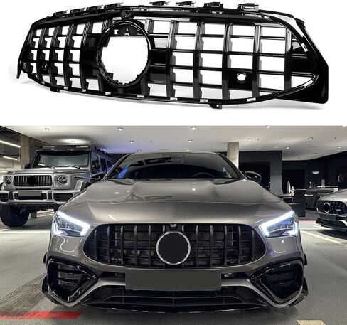 شبكة أمامية طراز GT لسيارة Mercedes X118 W118 CLA200 CLA250 CLA35 CLA45 AMG 2020+ (أسود) in Kuwait