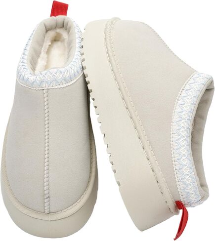Women's Platform Slippers Winter Mini Boots Anti-Slip Suede Slip on Women Sneakers Fur Lined House Slippers for Indoor Outdoor in Saudi Arabia