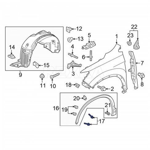 Rexka 10pcs Wheel Arch Garnish Fender Molding Retainer Clips for Honda 91514-T0A-A01 CR-V Passport Pilot - Honda Fender Moulding Push-Type Retainer 91514T0AA01 in Saudi Arabia