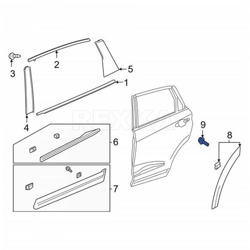 Rexka 10pcs Wheel Arch Garnish Fender Molding Retainer Clips for Honda 91514-T0A-A01 CR-V Passport Pilot - Honda Fender Moulding Push-Type Retainer 91514T0AA01 in Saudi Arabia