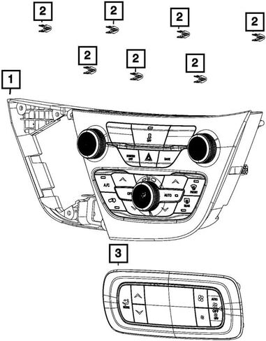 مجموعة موبار كرايسلر جيب دودج مكونة من 7 مشابك صغيرة بإطار مركزي للوحة العدادات in Kuwait