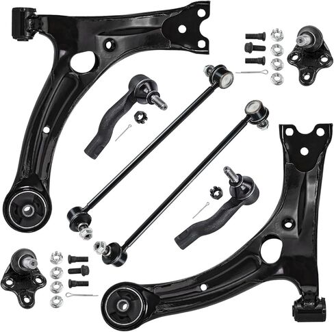 Detroit Axle - 8pc Front End Control Arms Suspension Kit for Toyota 2000-2005 Celica 2 Lower Control Arms 2 Lower Ball Joints 2 Outer Tie Rod Ends 2 Sway Bars 2001 2002 2003 2004 Replacement in Saudi Arabia
