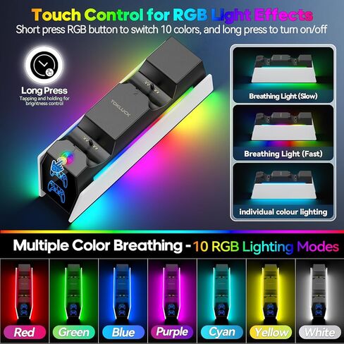 PS5 Controller Charger Station Compatible with PlayStation 5 Faceplates Edge & Dual Controller, PS5 Accessories Charging Station, PS5 Charging Dock Stand with LED Indicators & Charging Cable in Kuwait