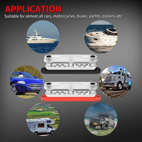 DAIERTEK 600A Power Distribution Block 12V Bus Bar Terminal Block 6 x 3/8" Terminal Studs 12 Volt Marine Bus Bar with Cover Positive & Negative for Automotive Car Boat Solar System in Saudi Arabia
